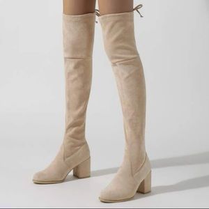 Chunky Heeled Over The Knee Boots
